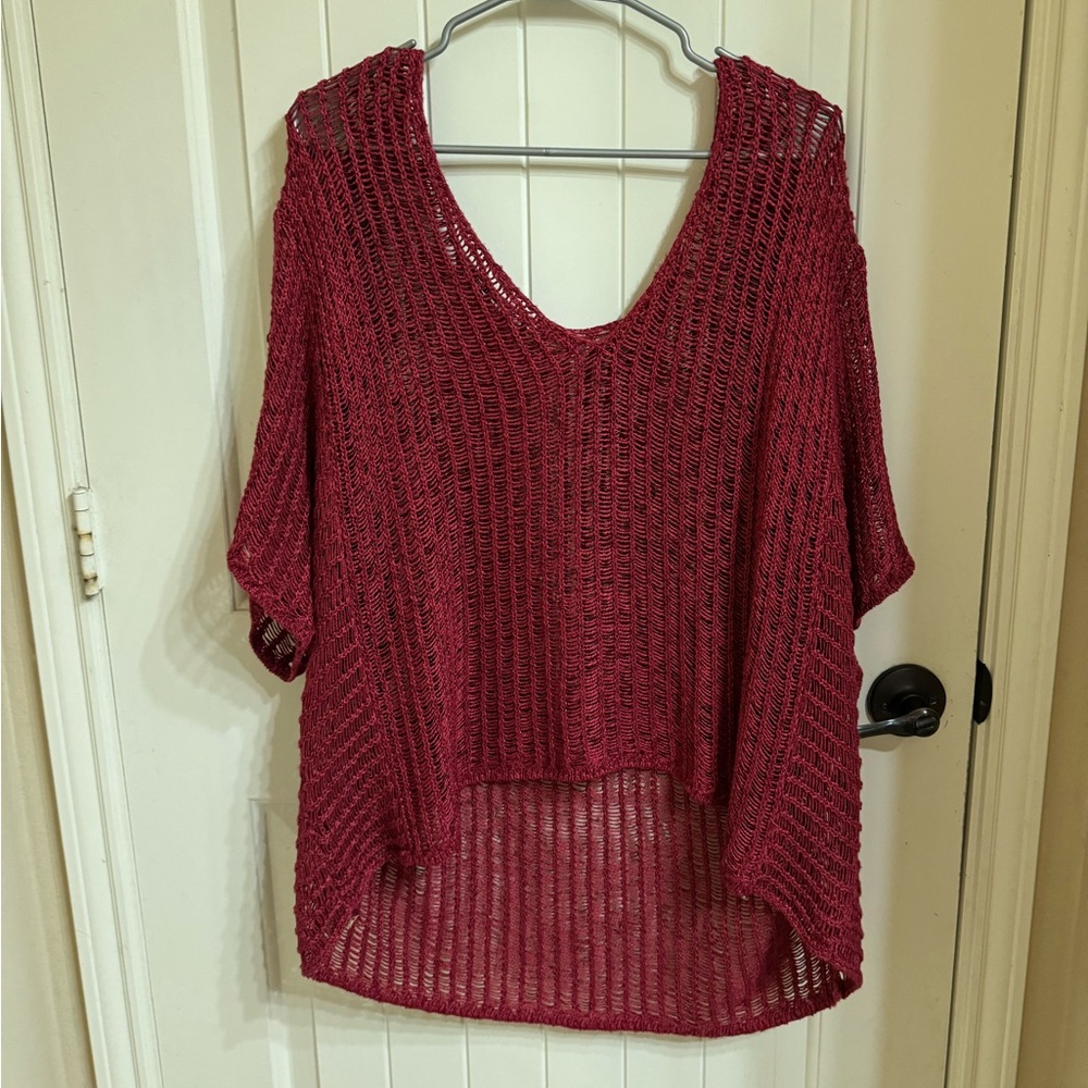 DARK RED | KNIT | LAYERED TOP